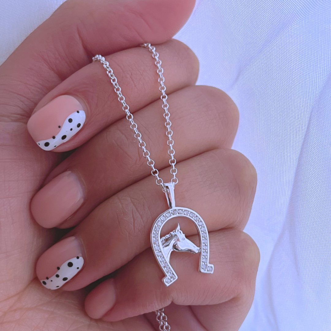 COLLAR HERRADURA CIRCONES Y CABALLO