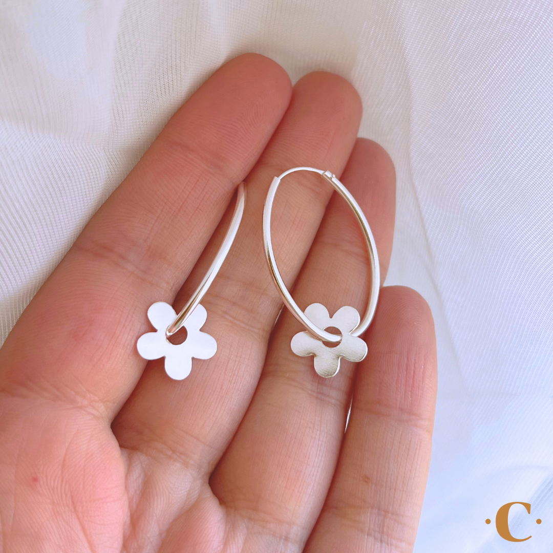 ARGOLLAS OVALADAS FLOR