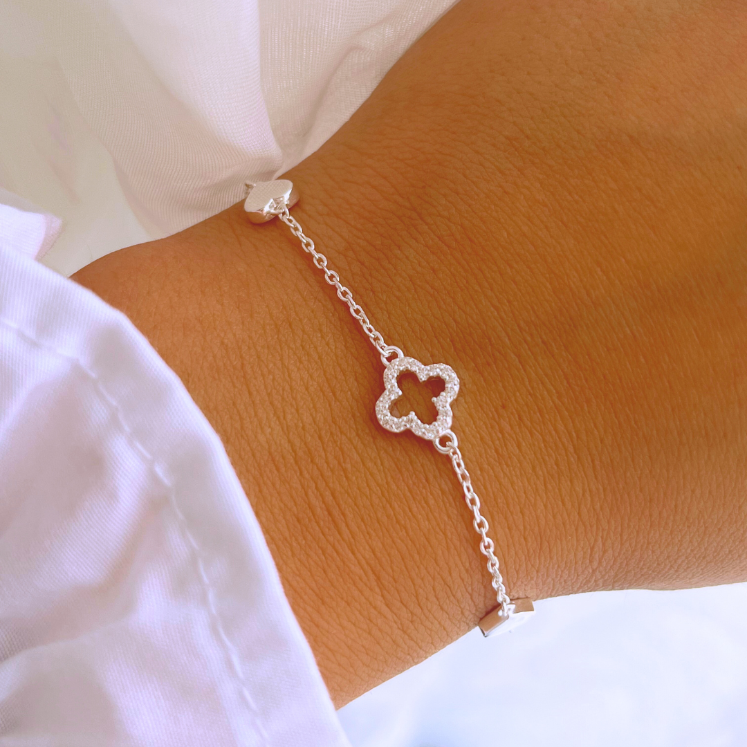 PULSERA TRÉBOL CIRCONES