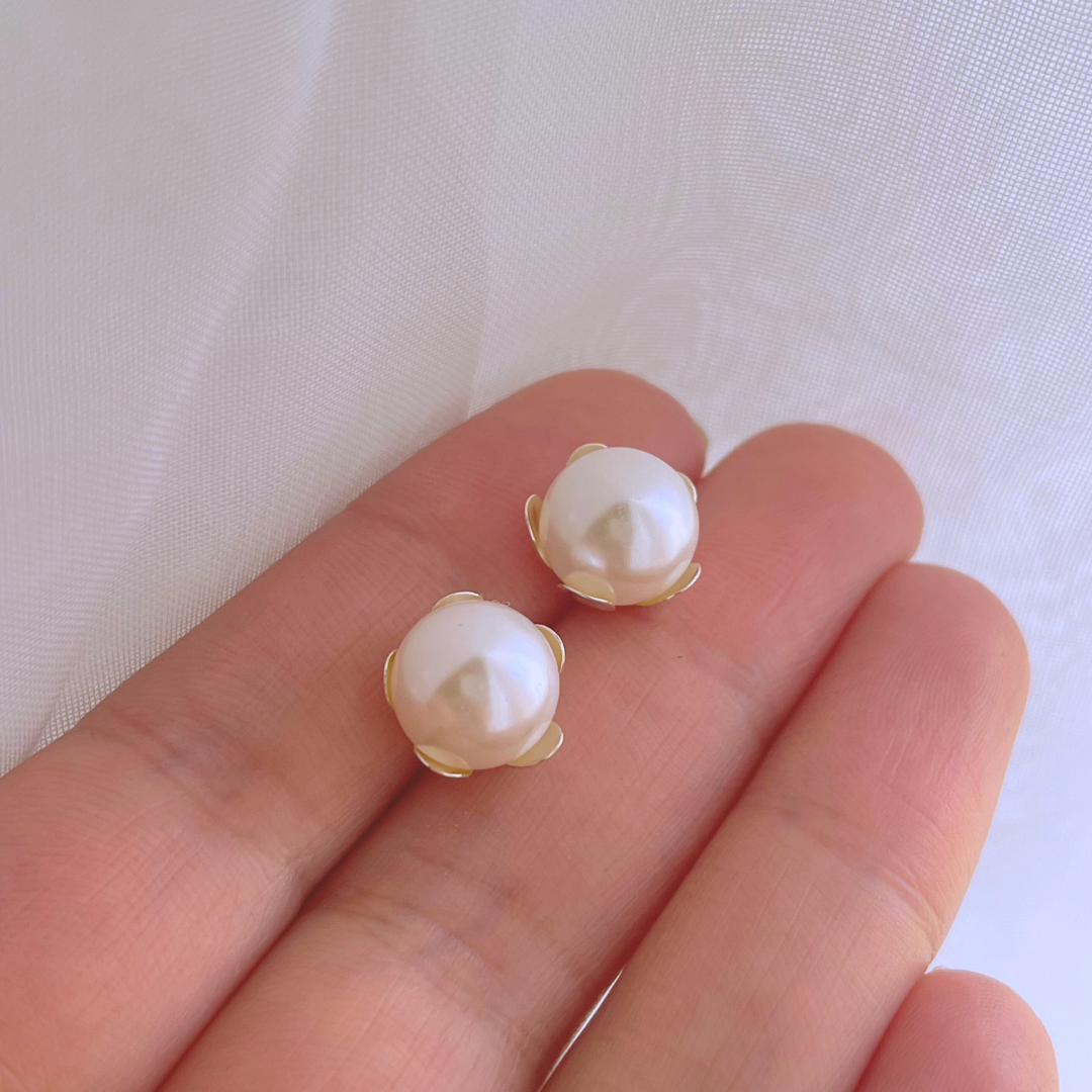 AROS FLOR  PERLA 10 MM