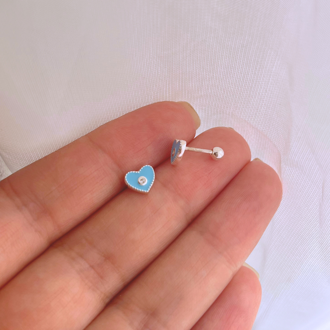 AROS CON TOPE CORAZÓN CELESTE CIRCÓN