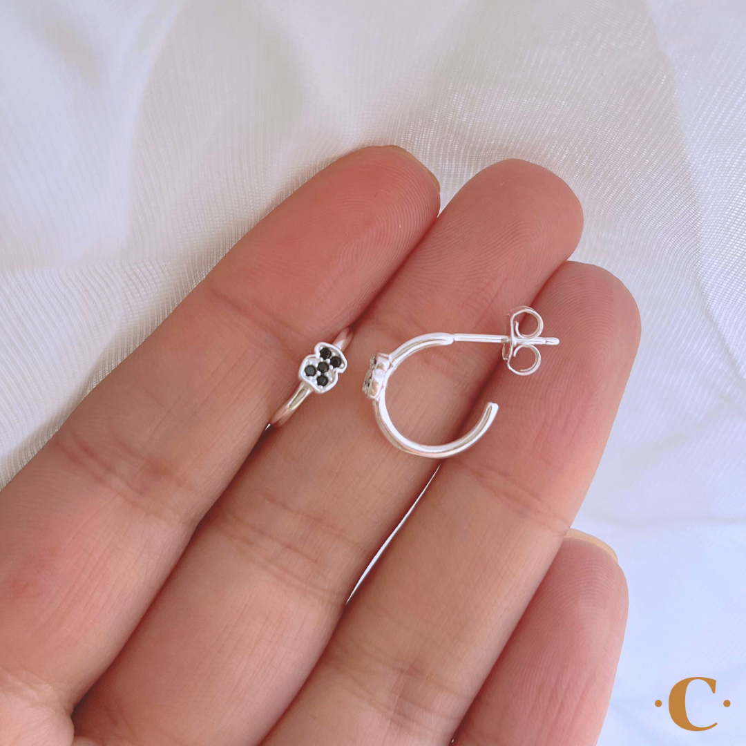 AROS SEMI ARGOLLAS OSITO CIRCONES ONIX