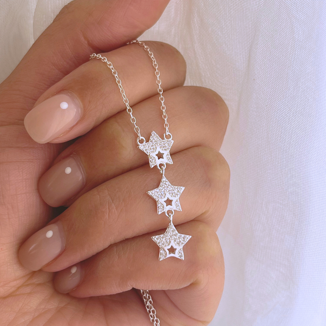 COLLAR CASCADA DE ESTRELLAS CON CIROCNES