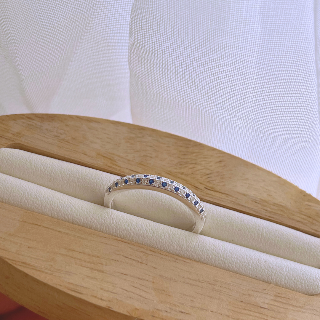 ANILLO CINTILLO CIRCONES ZAFIRO