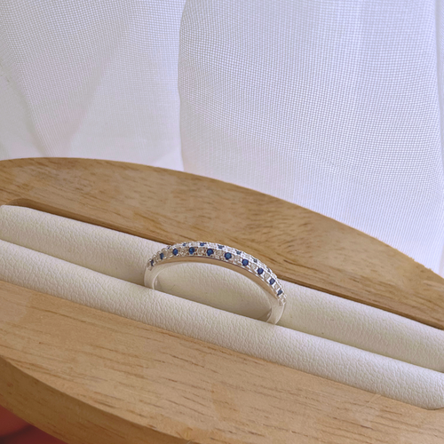 ANILLO CINTILLO CIRCONES ZAFIRO