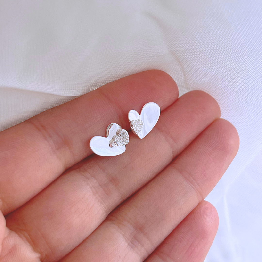 AROS DOBLE CORAZÓN LISOS Y CIRCONES