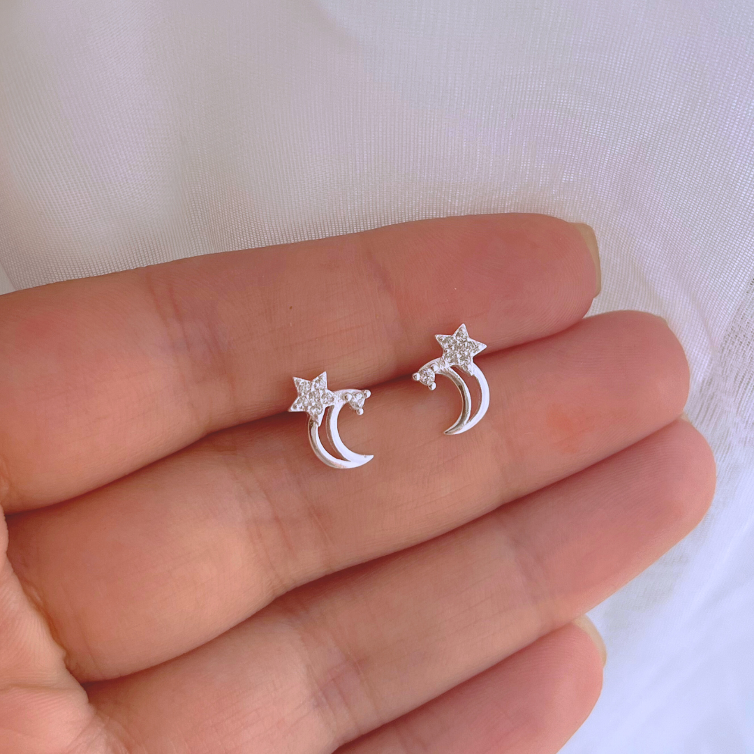 AROS LUNA Y ESTRELLA CIRCONES