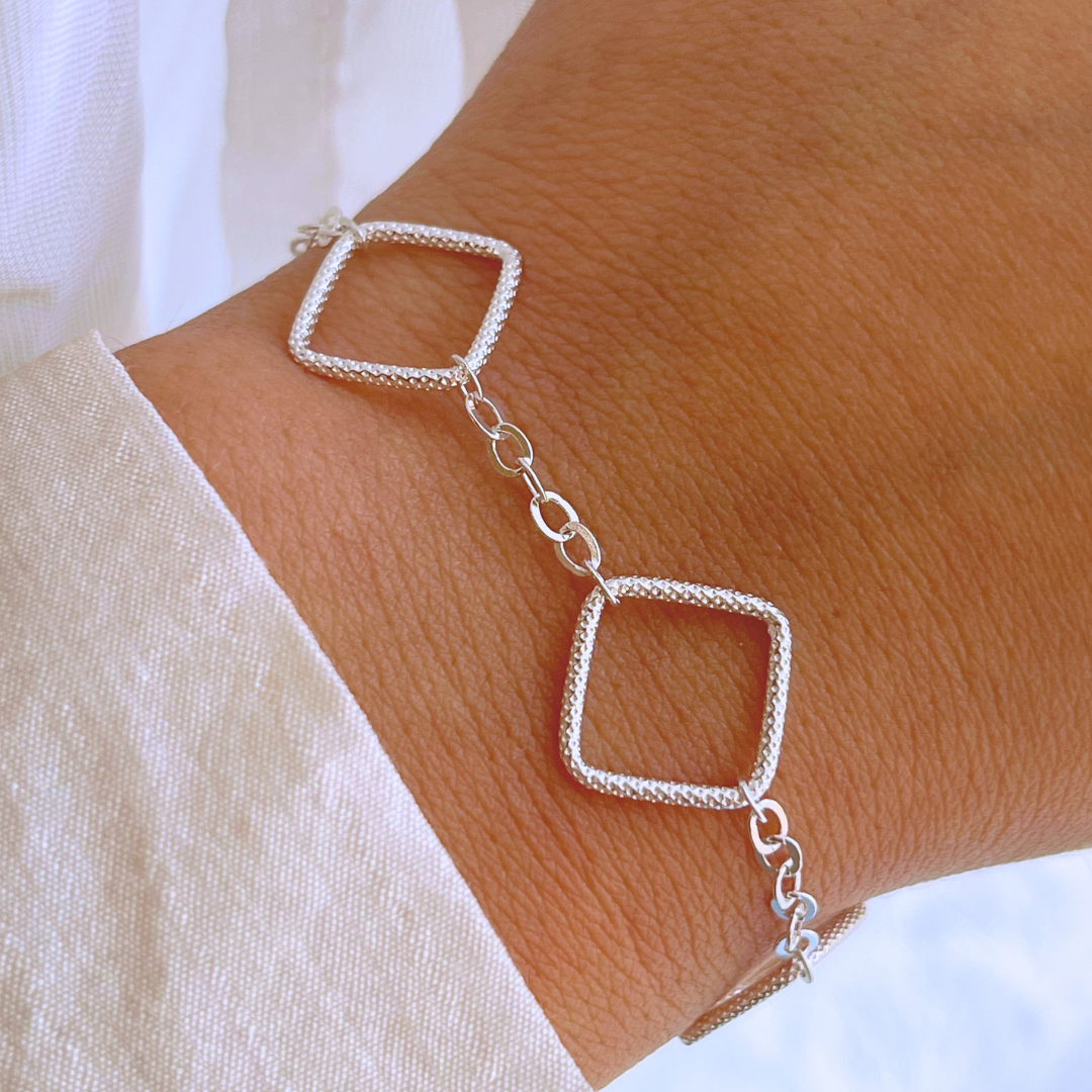 PULSERA ROMBOS FACETADOS