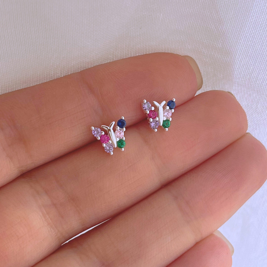 AROS MARIPOSAS CIRCONES MULTICOLOR