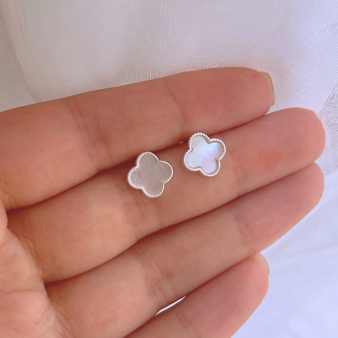 AROS TRÉBOL DE LA SUERTE NÁCAR