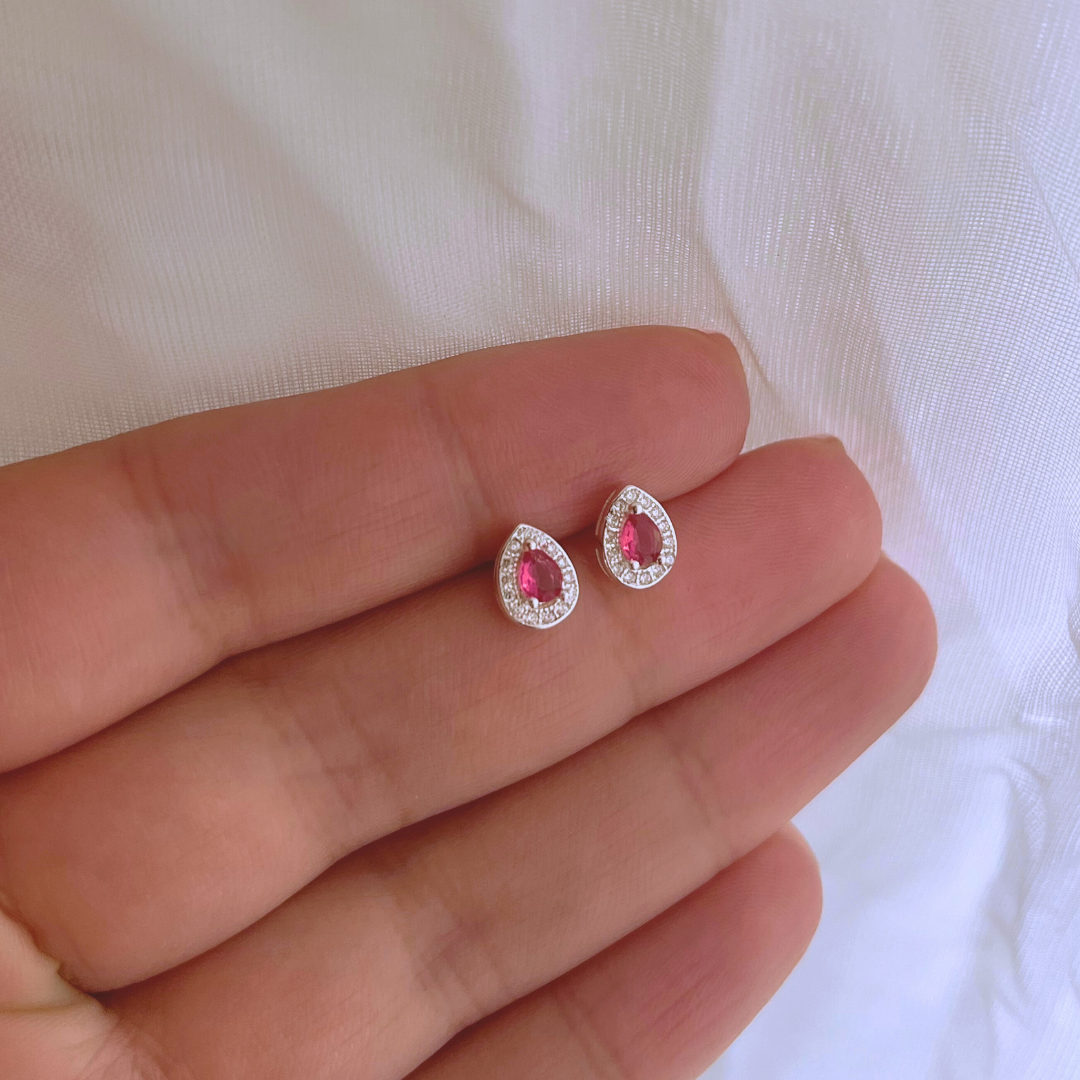 AROS GOTA RUBÍ CIRCONES