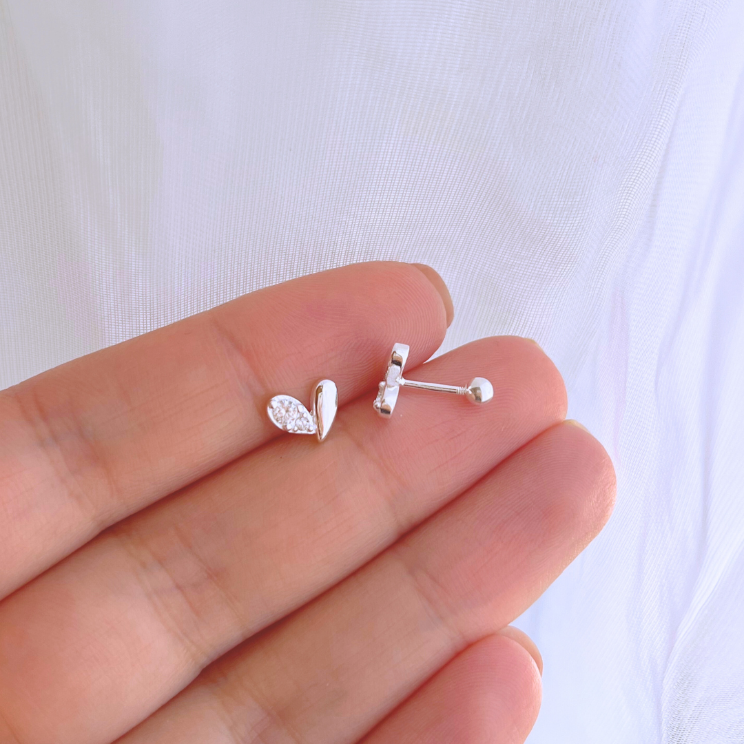 AROS CON TOPE CORAZÓN CIRCONES
