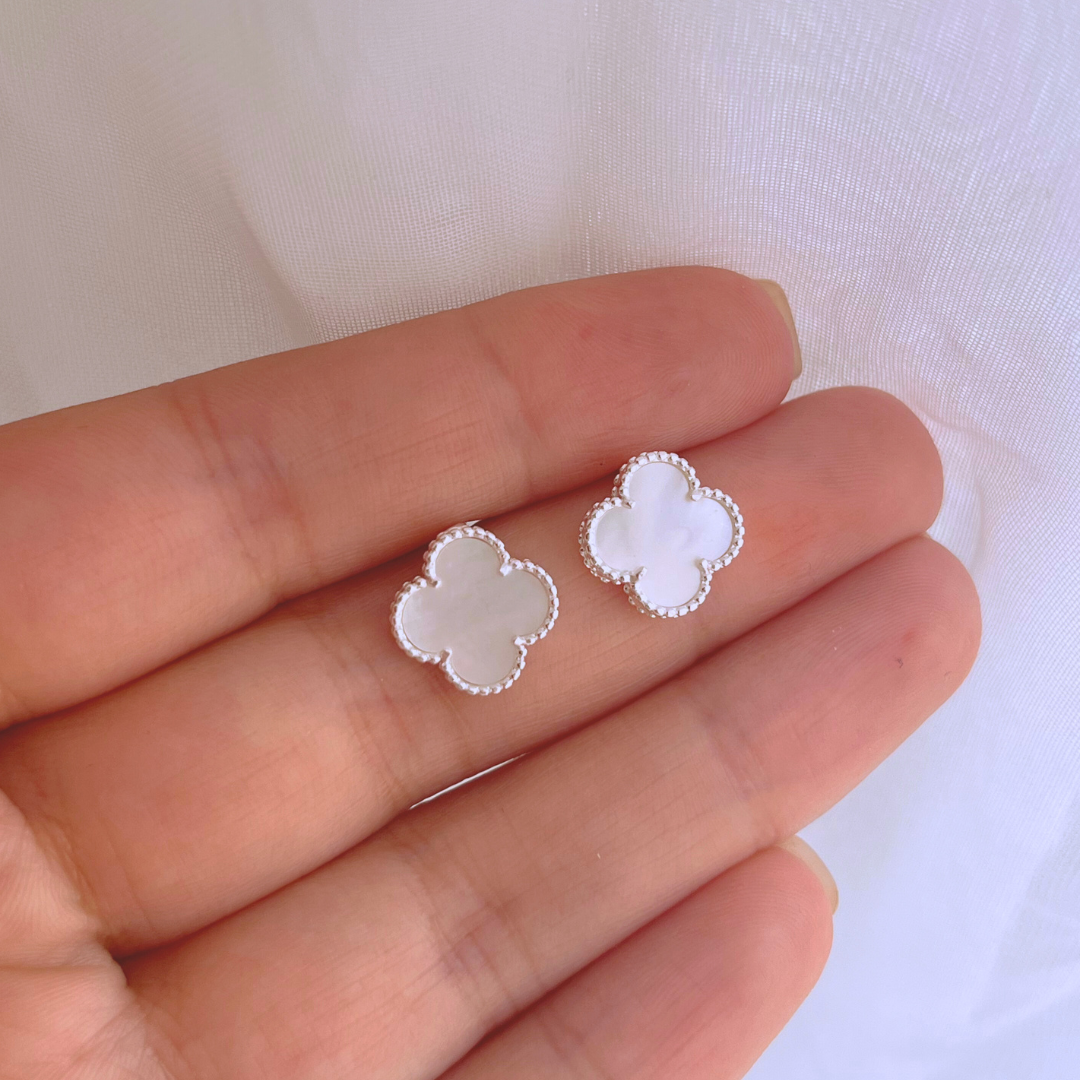 AROS TRÉBOL DE LA SUERTE NÁCAR