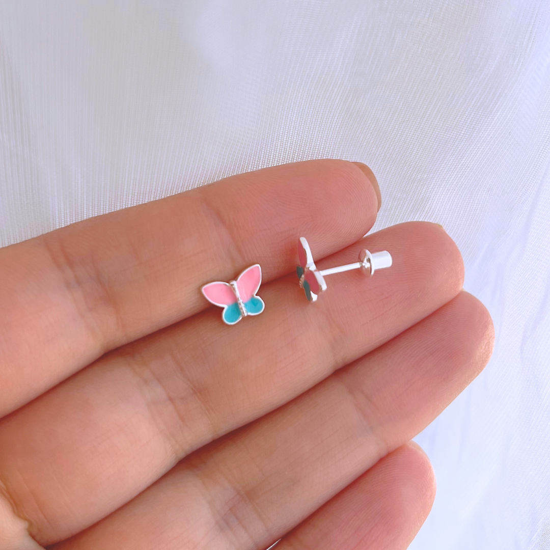 AROS CON TOPE MARIPOSA ESMALTADA