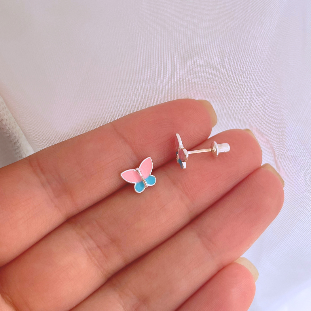 AROS CON TOPE MARIPOSA ESMALTADA