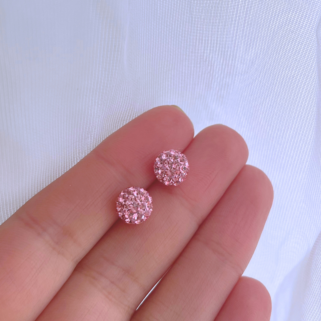 AROS STRASS ROSA 8 MM