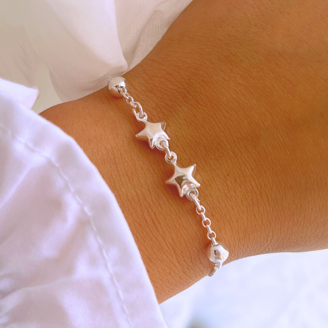PULSERA ESTRELLAS Y ESFERAS