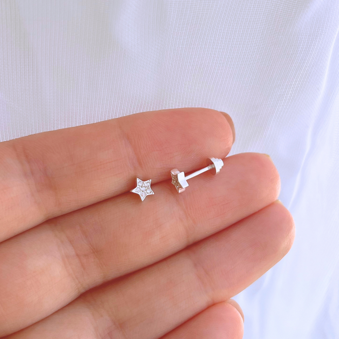 AROS CON TOPE MINI ESTRELLA CIRCONES