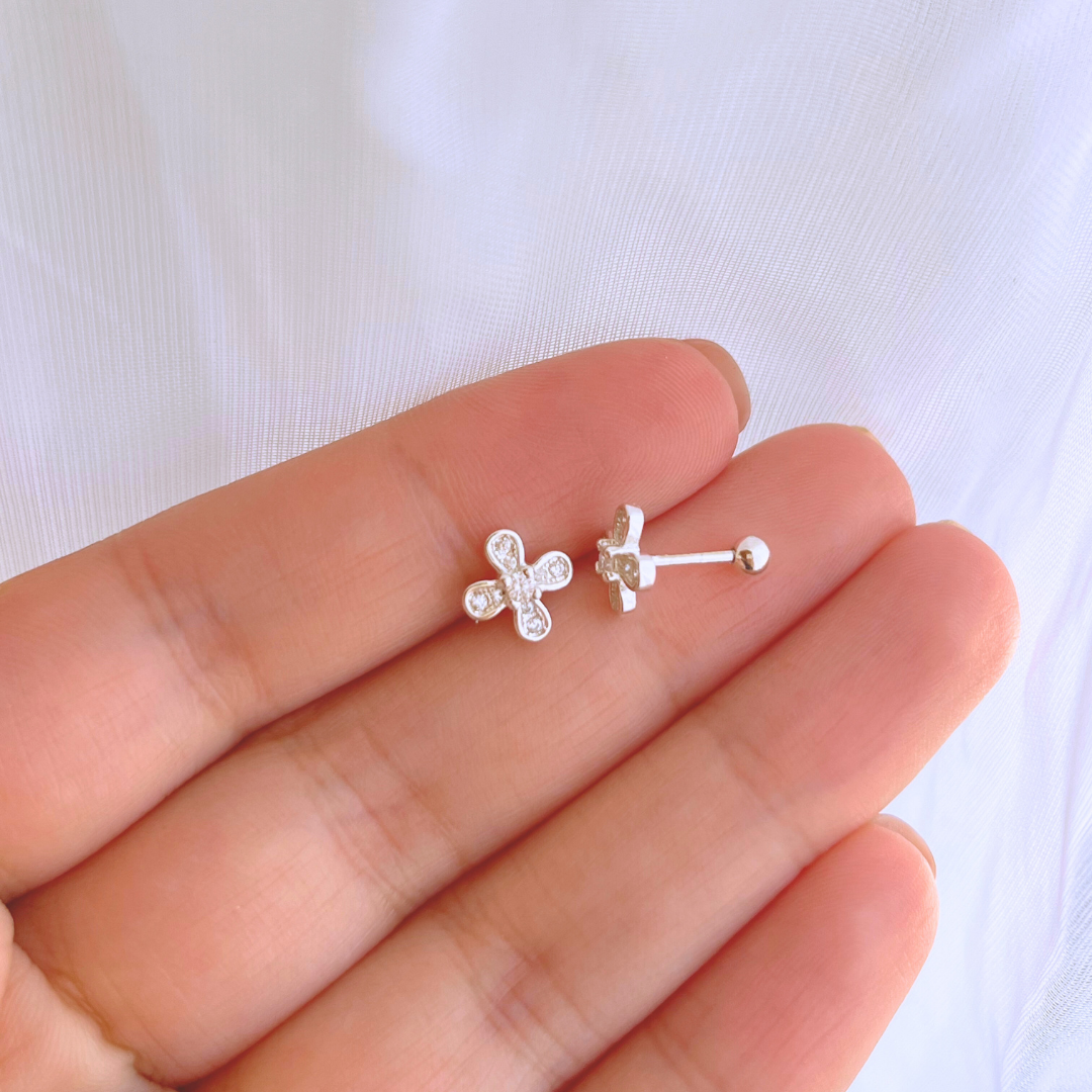 AROS CON TOPE FLOR CIRCONES