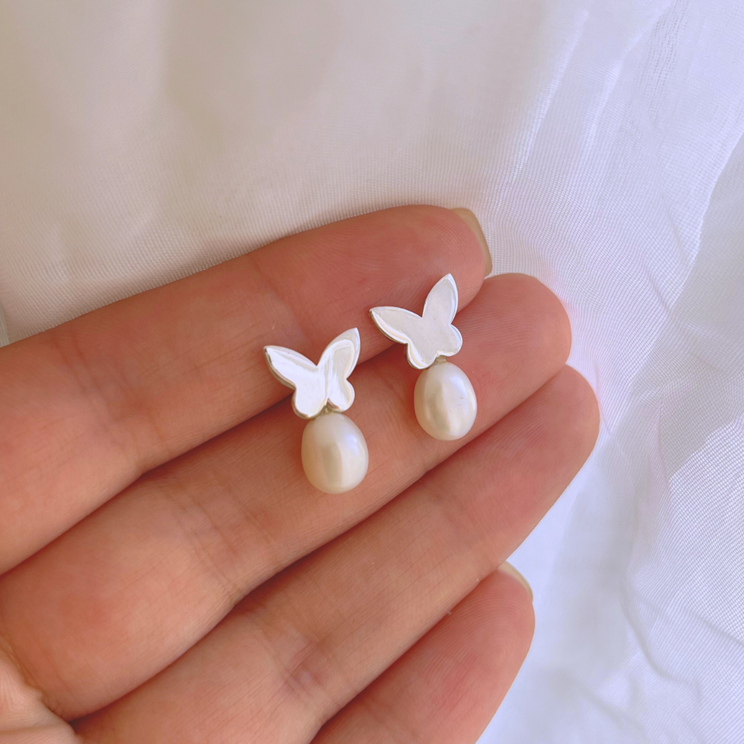 AROS MARIPOSAS Y PERLAS