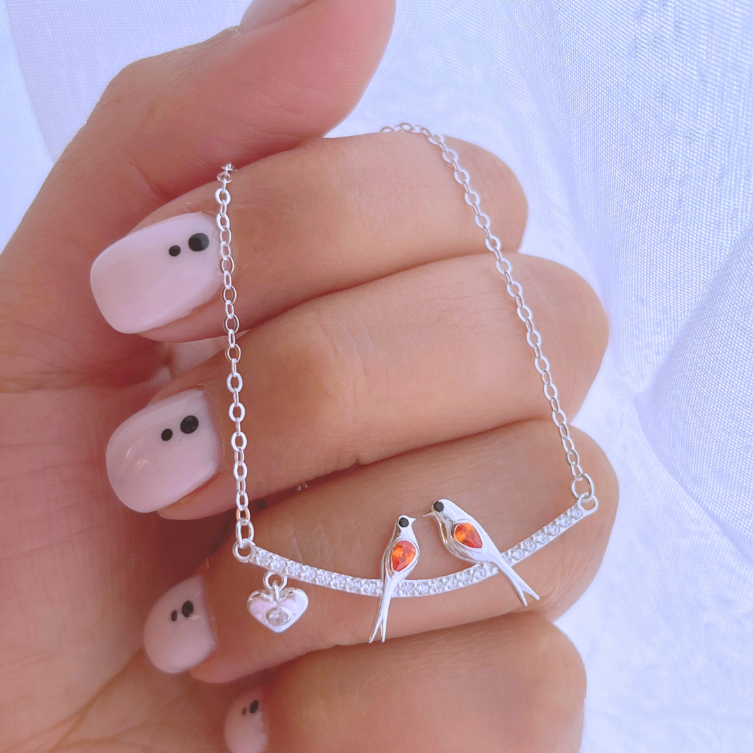 COLLAR PAREJA PAJARITOS CIRCONES
