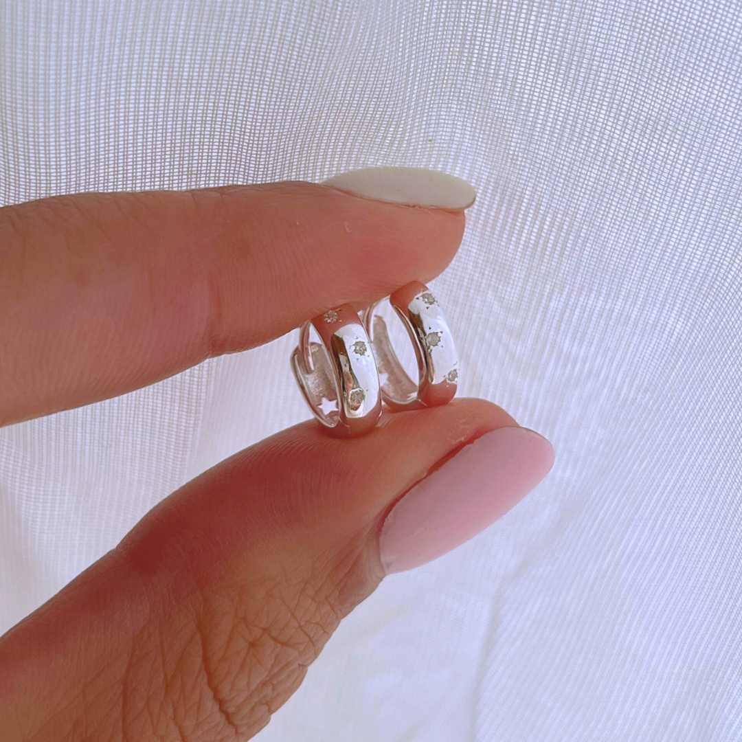 ARGOLLAS HUGGIE ESTRELLAS CIRCONES 11MM
