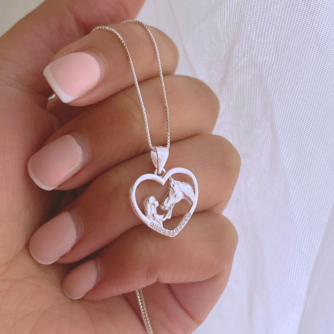 COLLAR CORAZÓN Y CABALLO CIRCONES