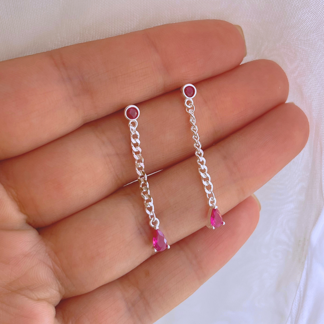 AROS CADENA Y CIRCONES MAGENTA