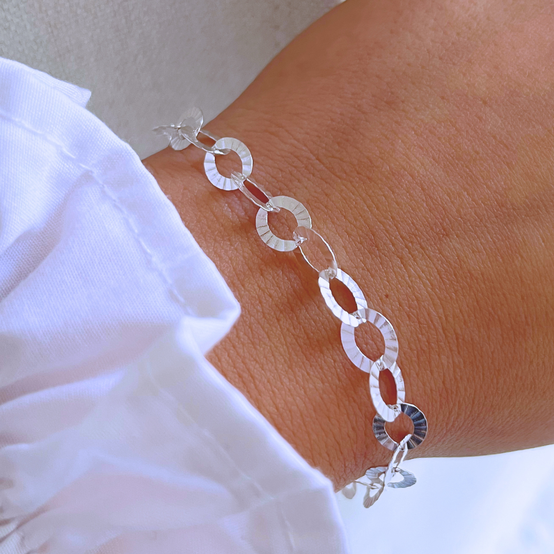 PULSERA ÓVALOS FACETADOS _ 19 CM