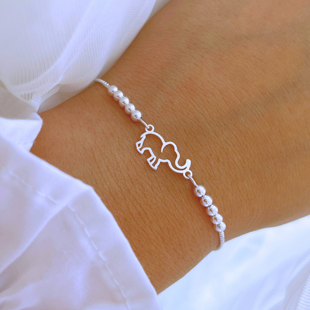 PULSERA AJUSTABLE ELEFANTE ESFERAS