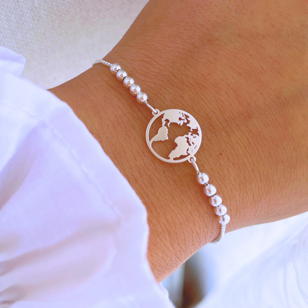PULSERA AJUSTABLE MUNDO ESFERAS