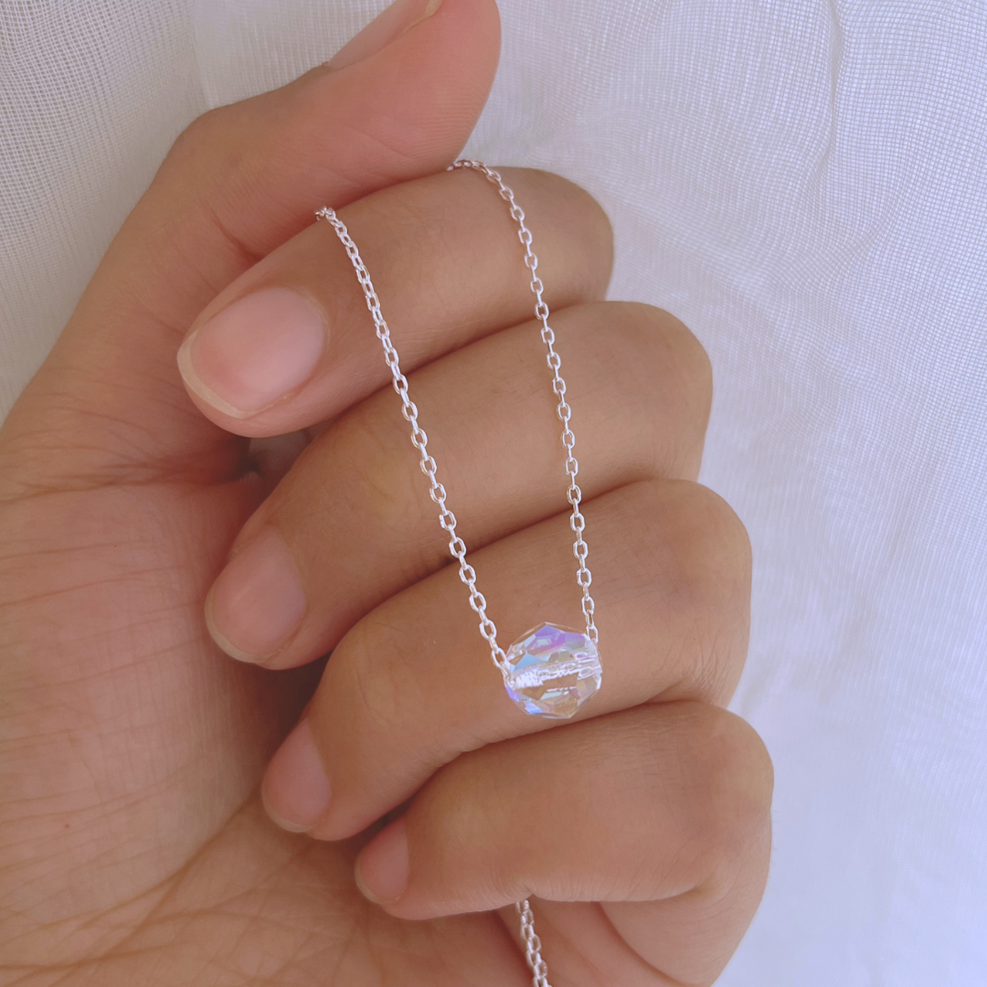 COLLAR ESFERA CRISTAL TORNASOL
