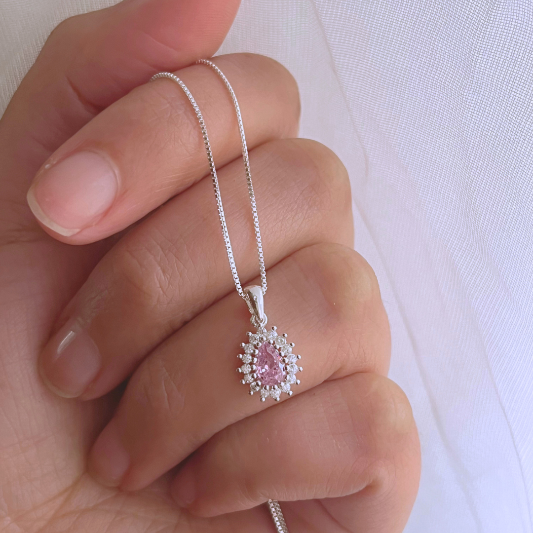 COLLAR GOTA LADY CIRCÓN ROSA FRANCIA _ 45 CM