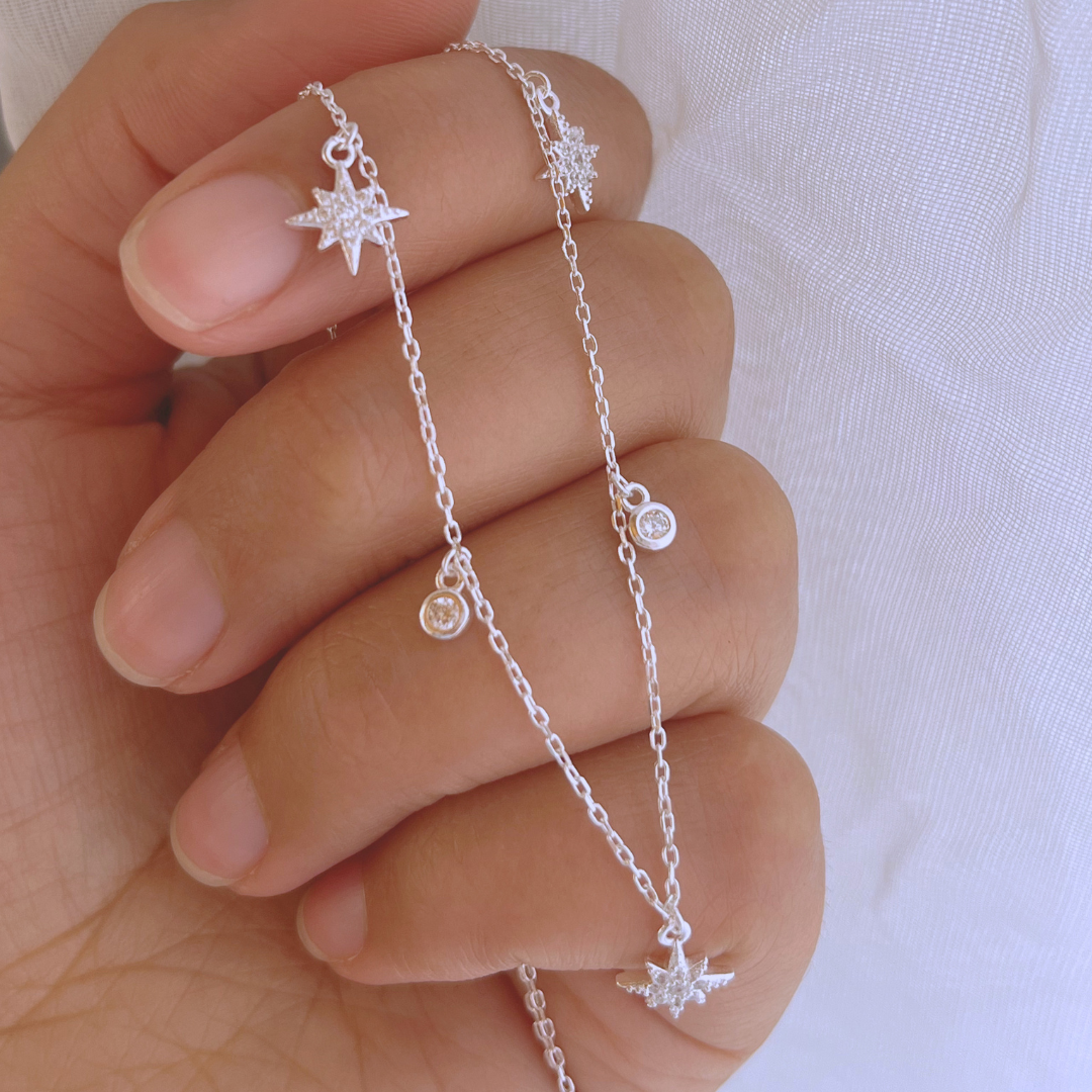 COLLAR ESTRELLAS FUGAZ CIRCONES