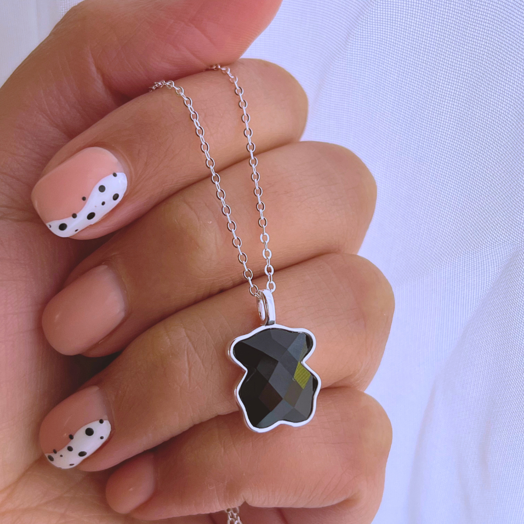 COLLAR OSITO CRISTAL ONIX