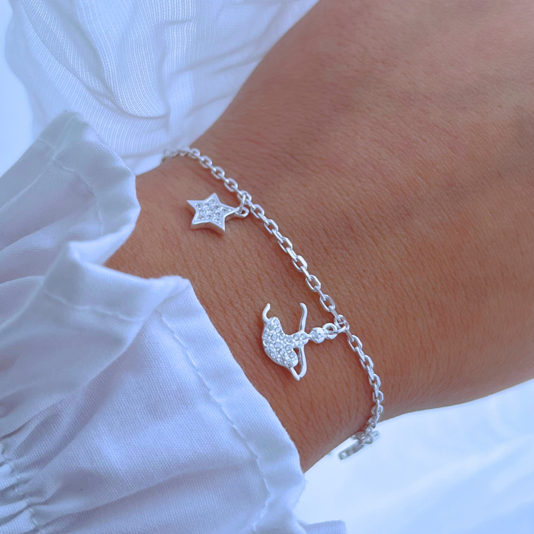 PULSERA BAILARINAS Y ESTRELLAS CON CIRCONES