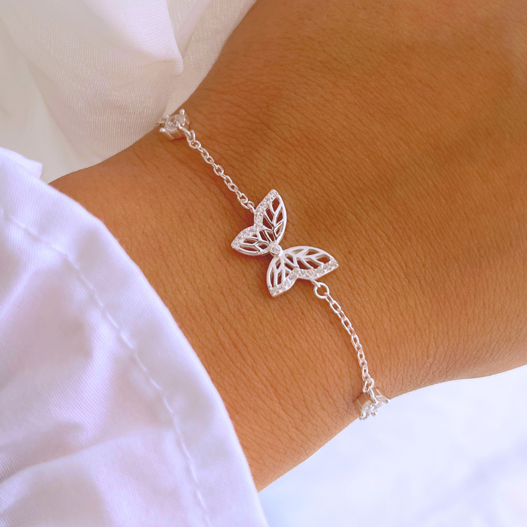 PULSERA MARIPOSA Y CIRCONES