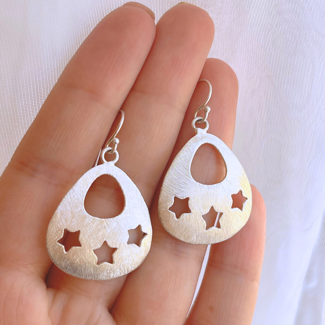 AROS LARGOS GOTAS SATINADAS Y ESTRELLAS