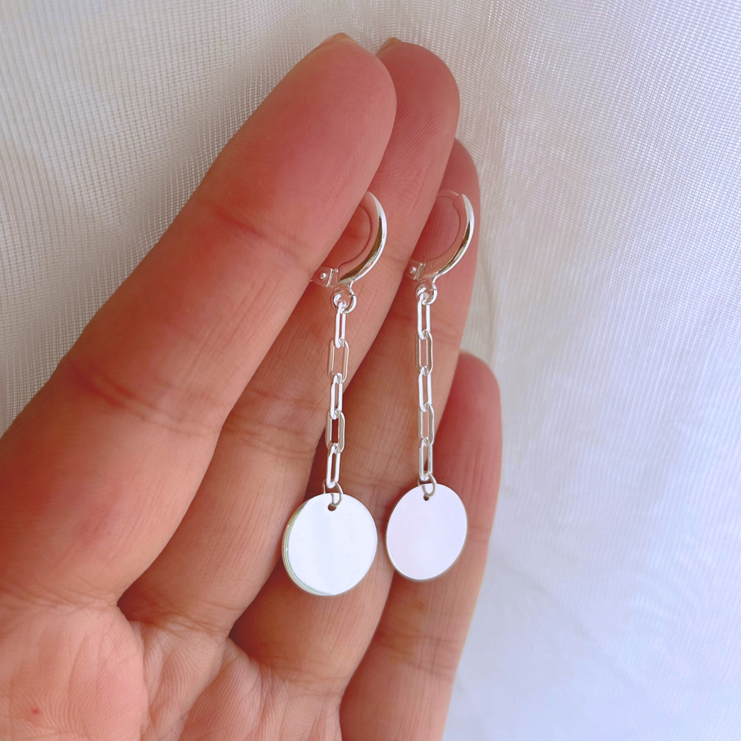ARGOLLAS CLIP CADENA Y CIRCULO (12 MM)