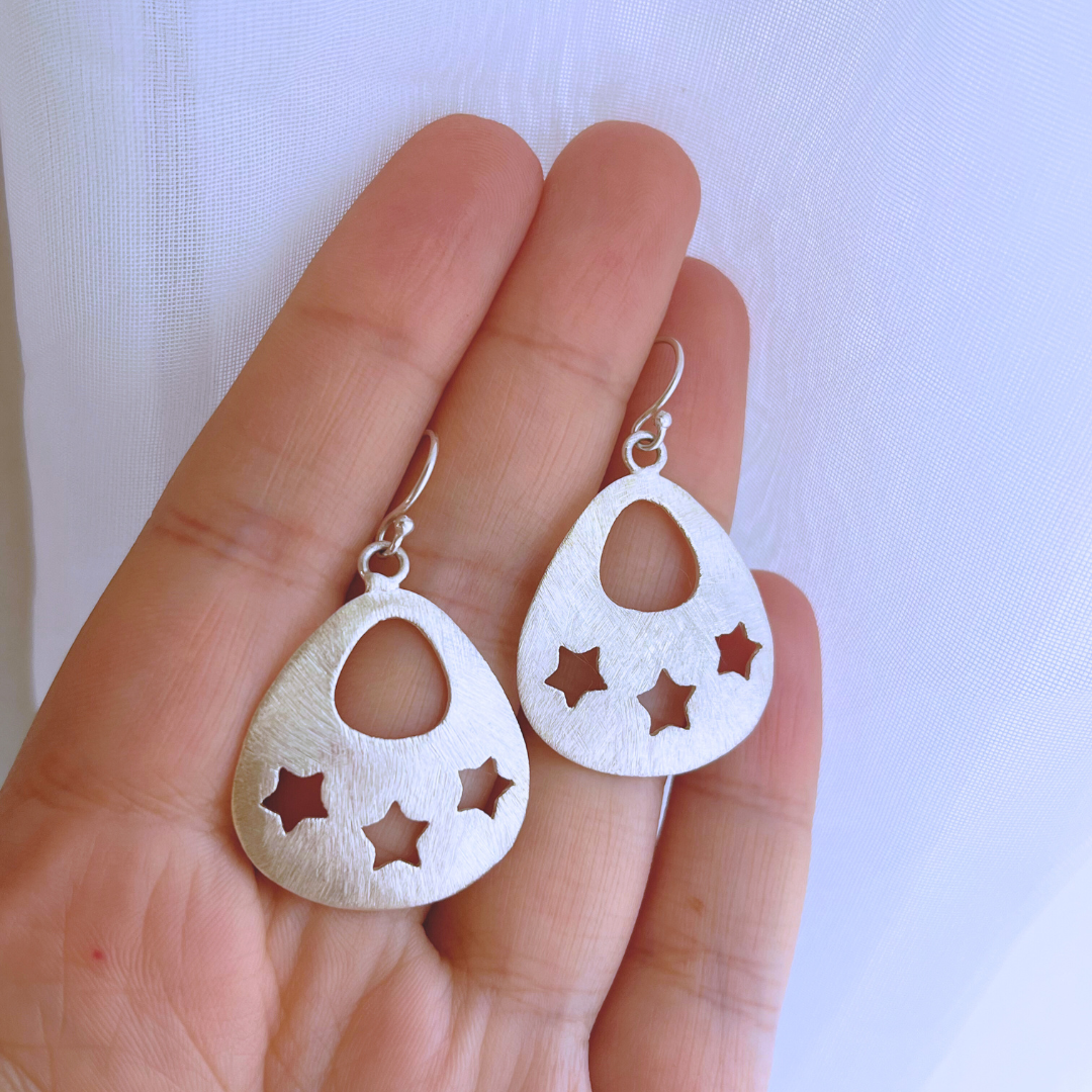 AROS LARGOS GOTA SATINADA Y ESTRELLAS