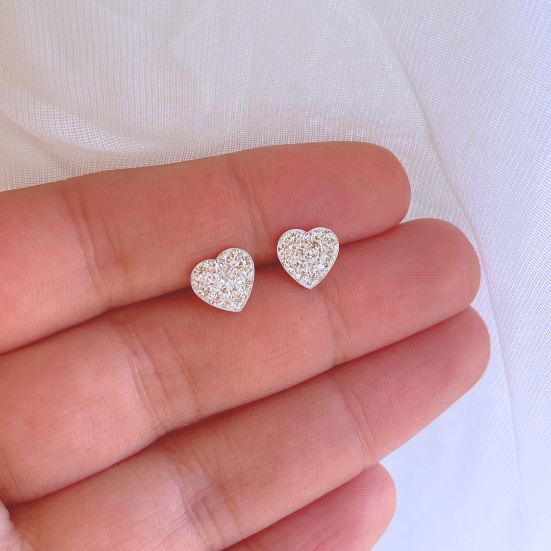 AROS CORAZÓN STRASS