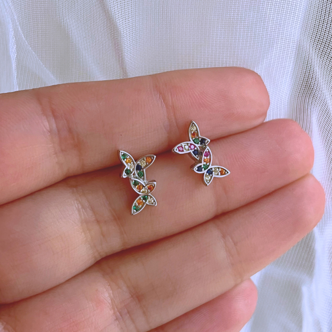 AROS MARIPOSAS CIRCONES MULTICOLOR