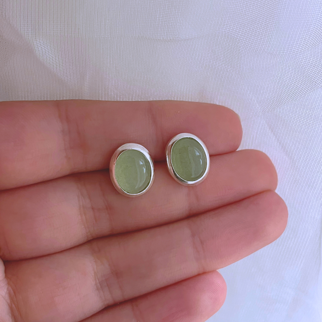 AROS OVALADOS PIEDRA VERDE