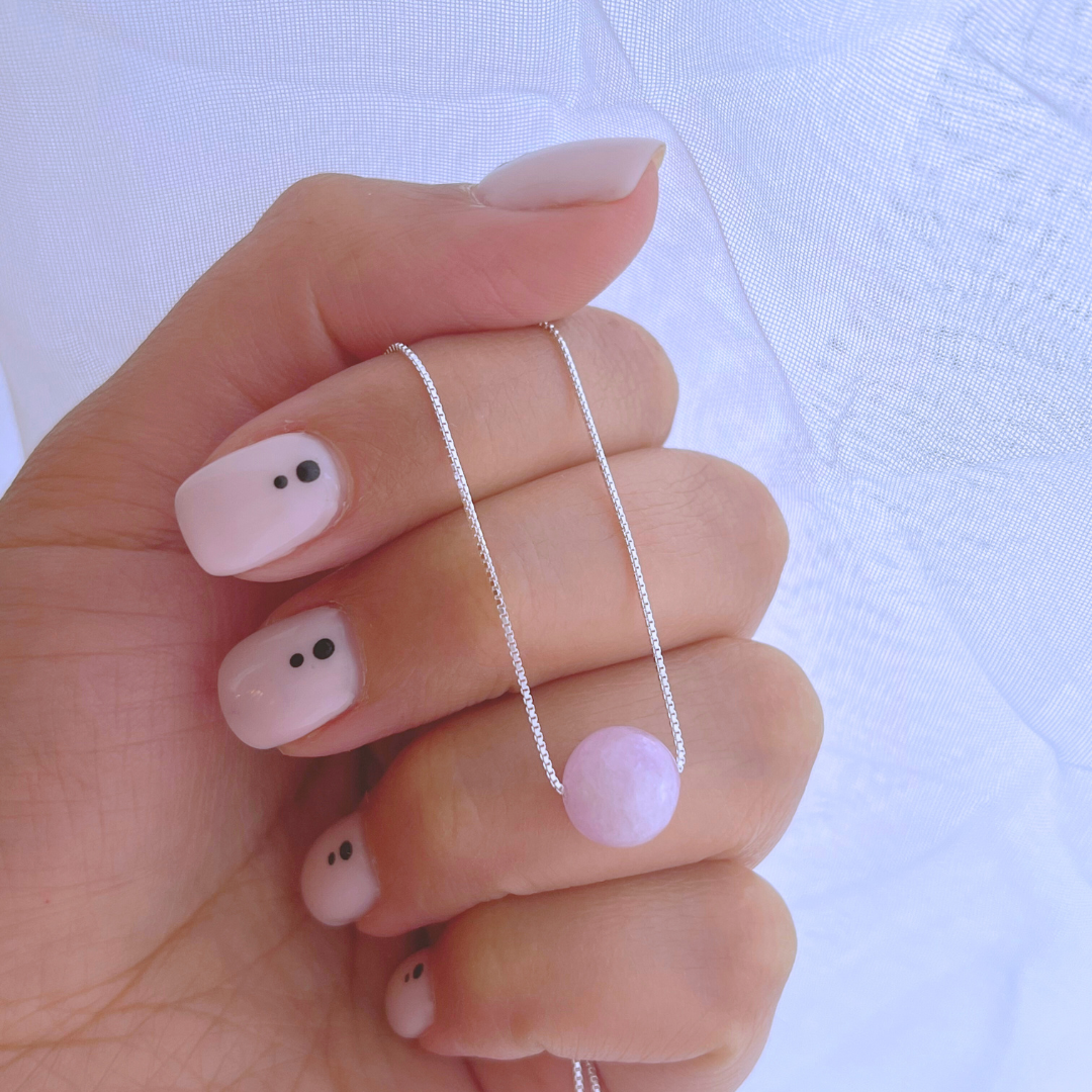 COLLAR ESFERA CUARZO ROSA