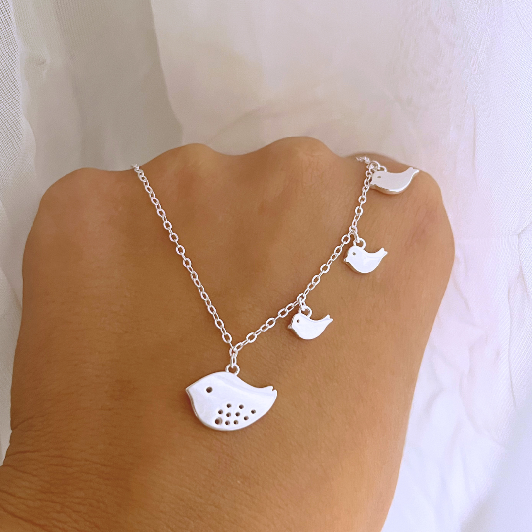 COLLAR PAJARITOS MADRE Y TRES HIJ@S _ 43+3 CM